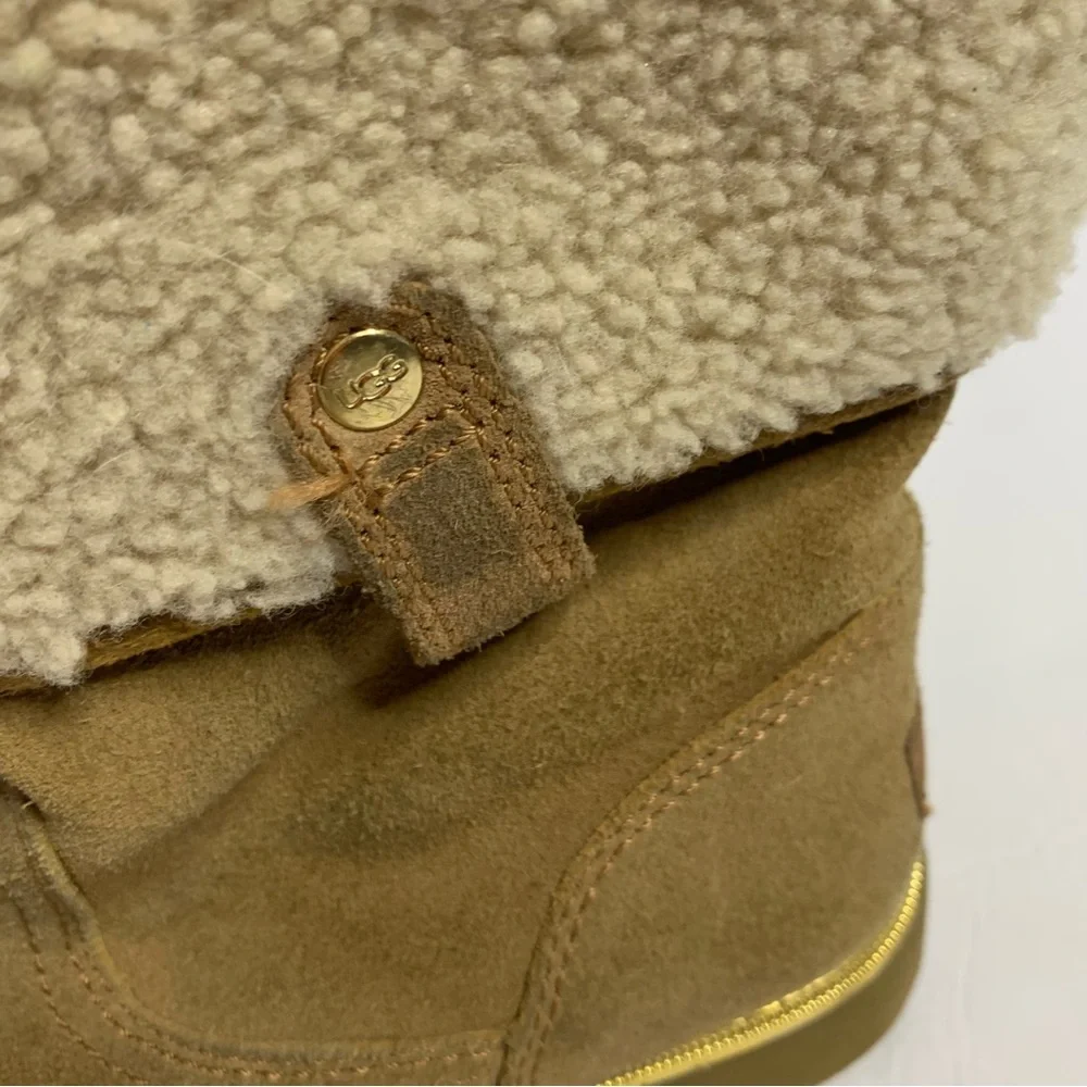 Ugg Australia Boots Youth Size 4 Callie Chestnut Suede Sheepskin 1005123K